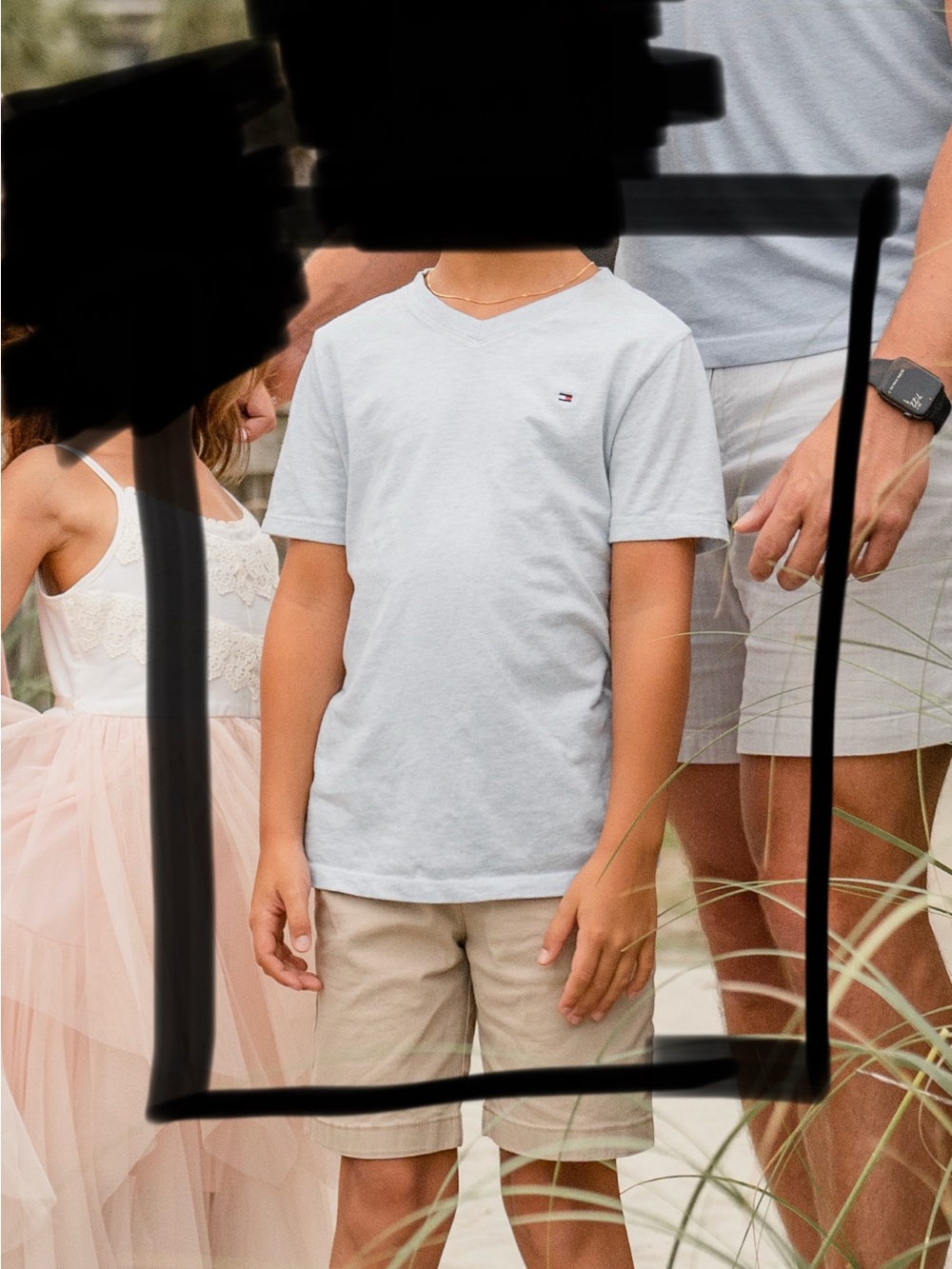 Tommy Hilfiger Light Blue V-Neck Kids Tee